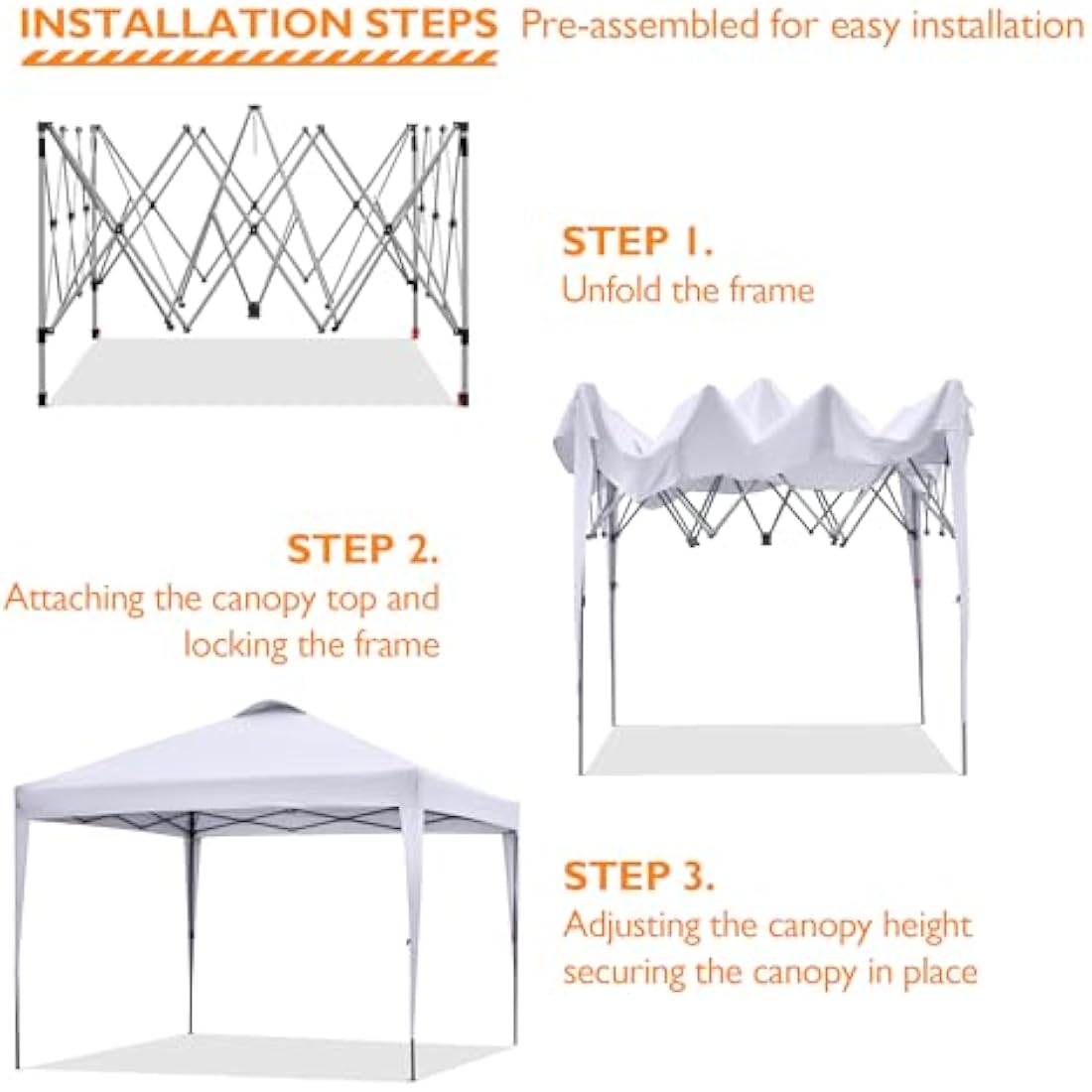 BONTEC 3x3m Pop Up Gazebo – Waterproof UPF 50+ Canopy Tent with Bag