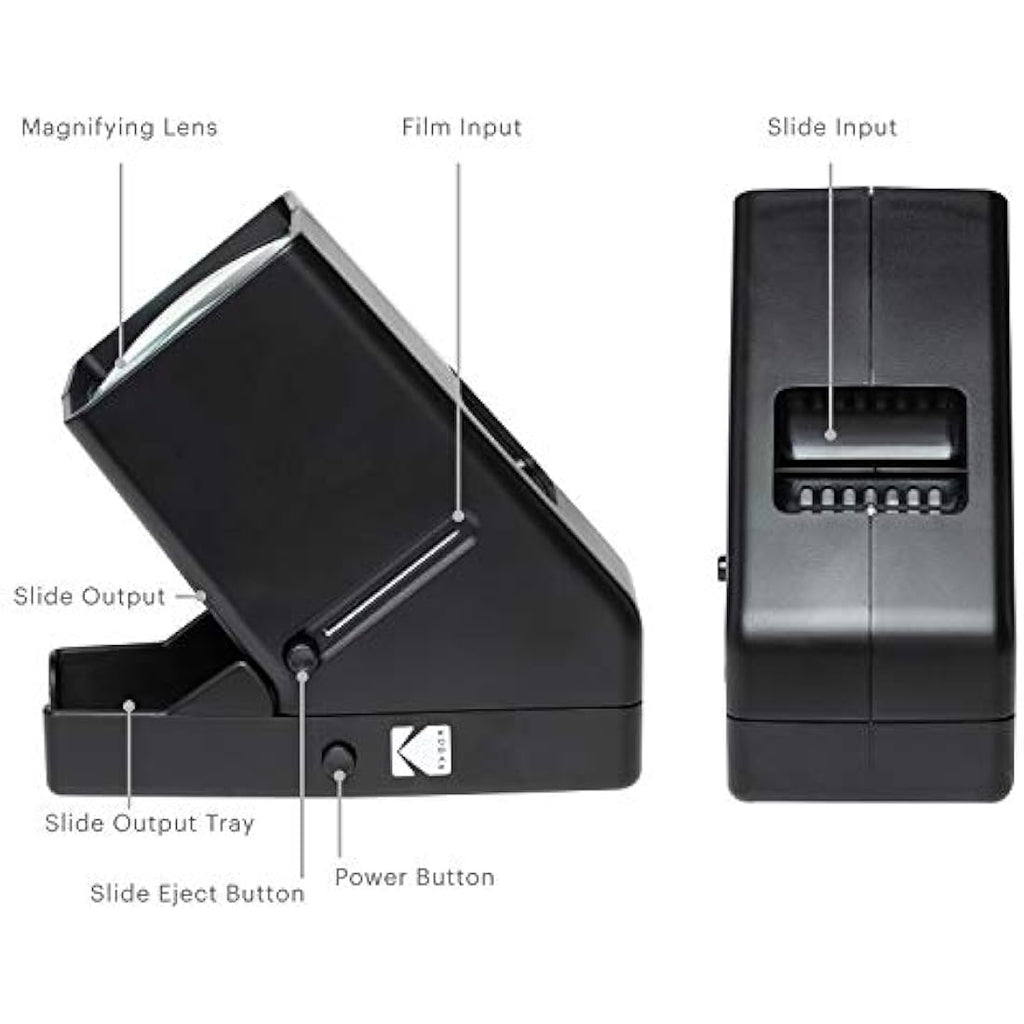 Kodak 35mm Slide Viewer | 3x Magnification LED Film Projector – Black