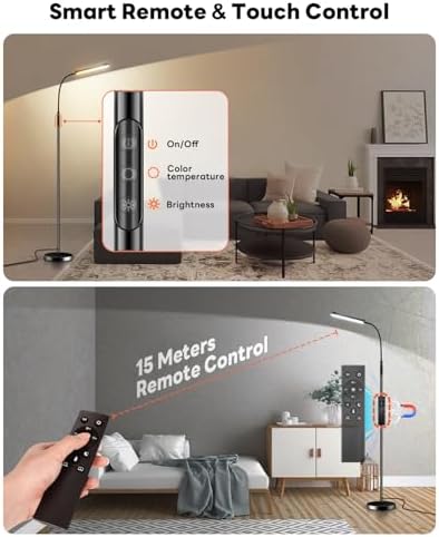 VARICART LED Floor Lamp | 18W Dimmable Standing Light with Remote Control
