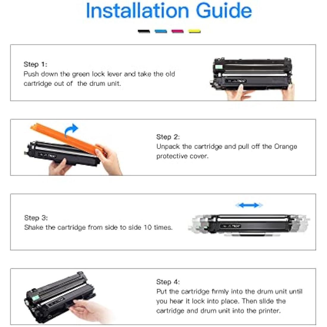 LxTek TN-247 TN-243 Compatible Toner for Brother MFC-L3750CDW - 4 Pack