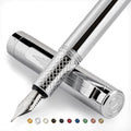 Scriveiner Silver Chrome Fountain Pen – Luxury Medium Schmidt Nib EDC Pen