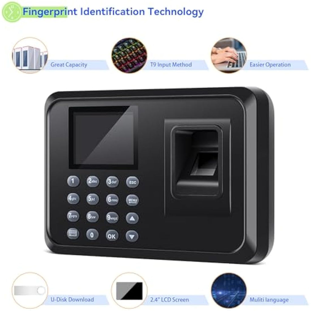 Diseleri Biometric Fingerprint Time Clock – Employee Punch Card Machine