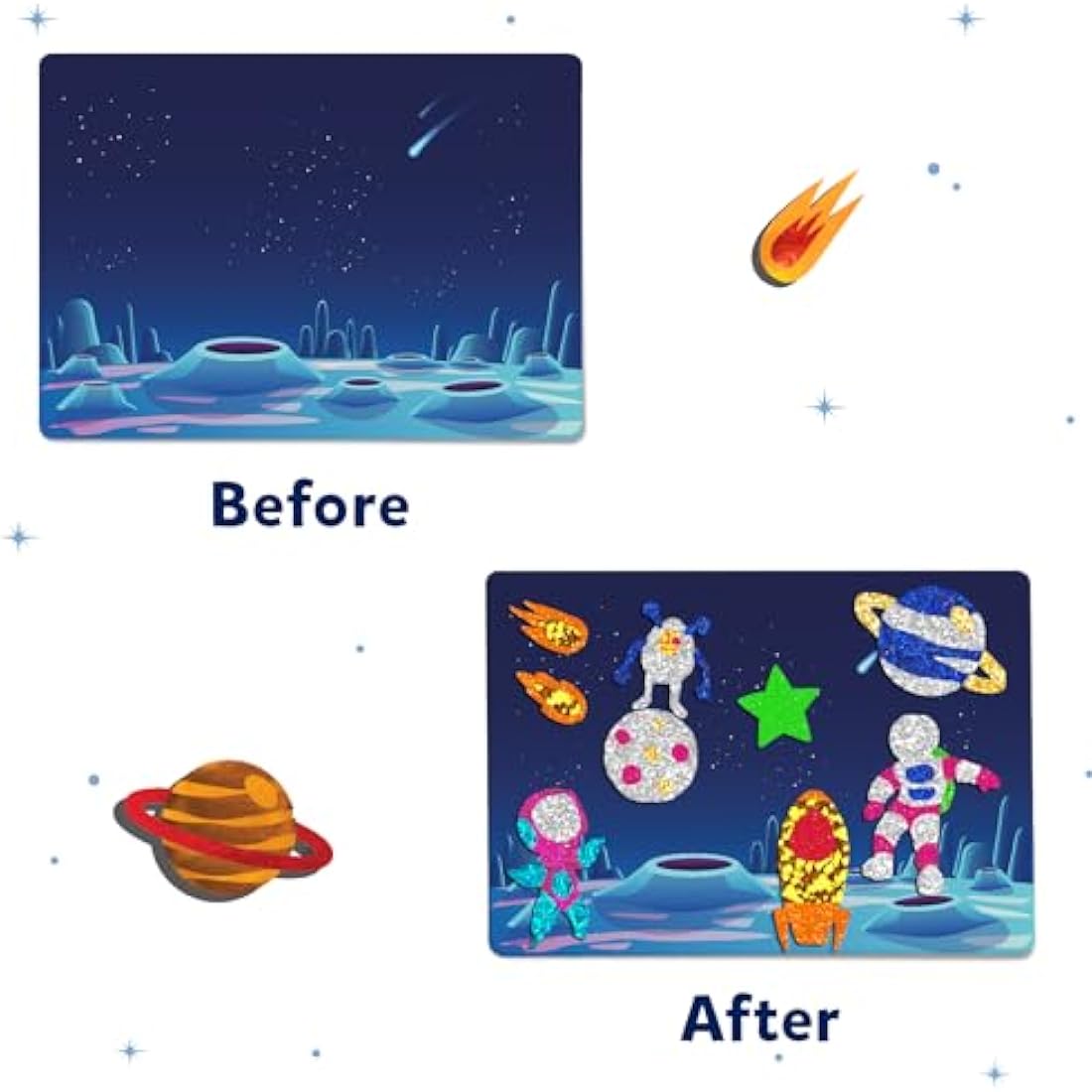 Skillmatics Foil Fun Space Art Kit – Mess-Free DIY Craft for Kids