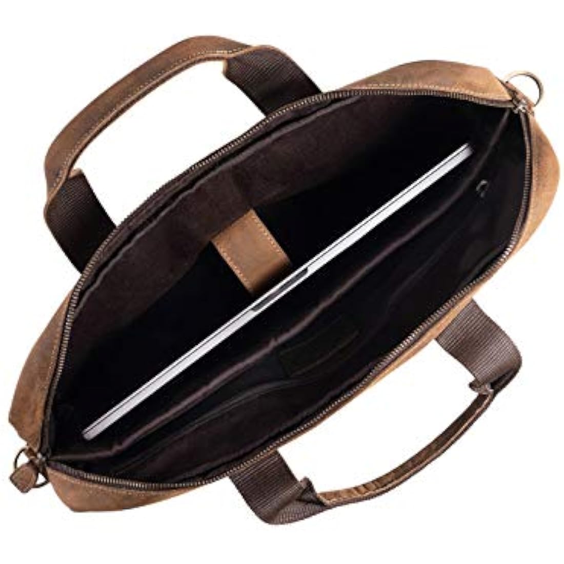 KomalC 16 Inch Buffalo Leather Laptop Messenger Bag | Office Briefcase