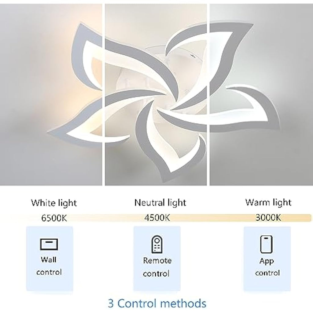 Riserva Modern Petal LED Ceiling Light | Dimmable 40W Lamp with Remote