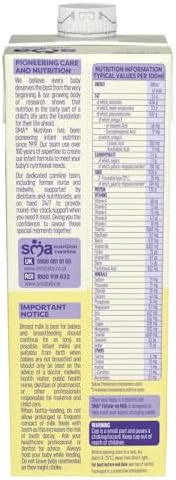 SMA PRO First Infant Baby Milk | Ready to Use Liquid Formula - 6 x 1L