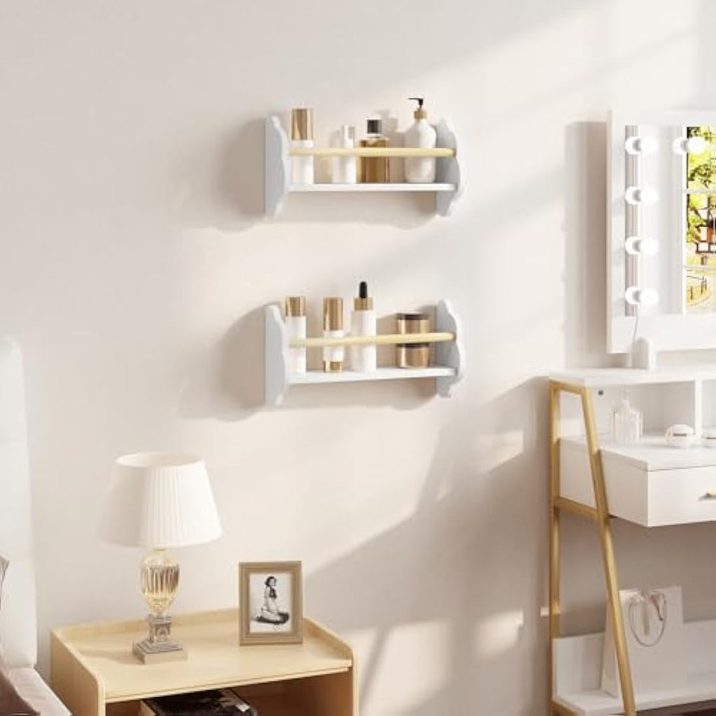 Kids Cloud Floating Shelves - Set of 3 White Wall Bookshelves