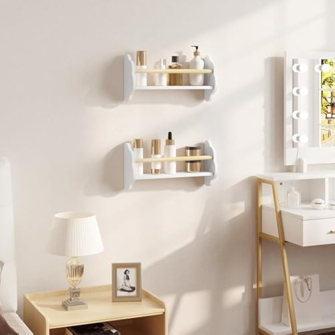 Kids Cloud Floating Shelves - Set of 3 White Wall Bookshelves