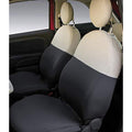 CORA Fiat 500 Front Seat Covers - Grey/Cream Italian Cotton Jersey