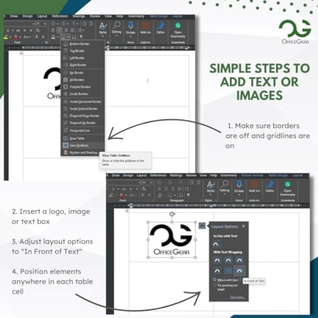 OfficeGear Printable Tent Cards | 1500 Bulk Pack | 170gsm White Card