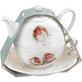 Wrendale Designs Robins Tea for One Set | Bone China Teapot & Saucer