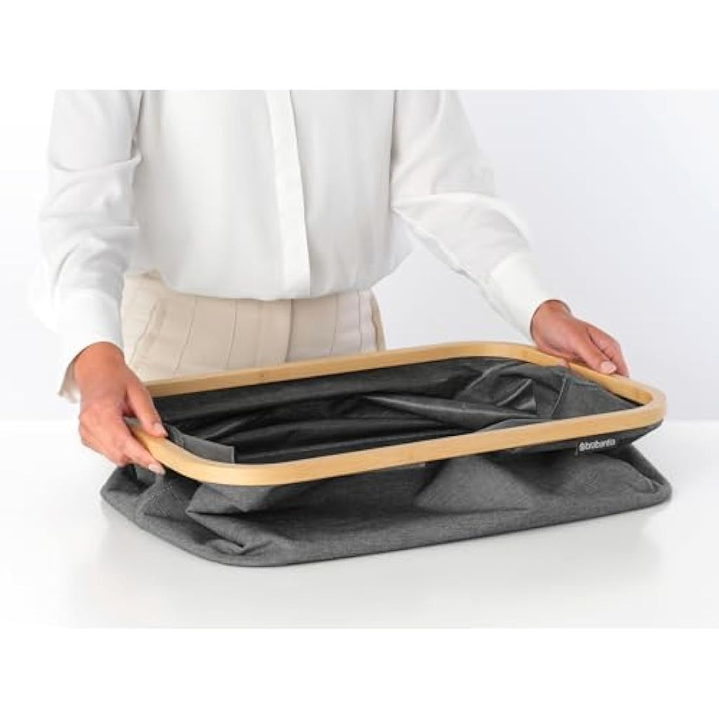 Brabantia Foldable Laundry Basket – 40L Water Resistant Hamper, Pepper Black