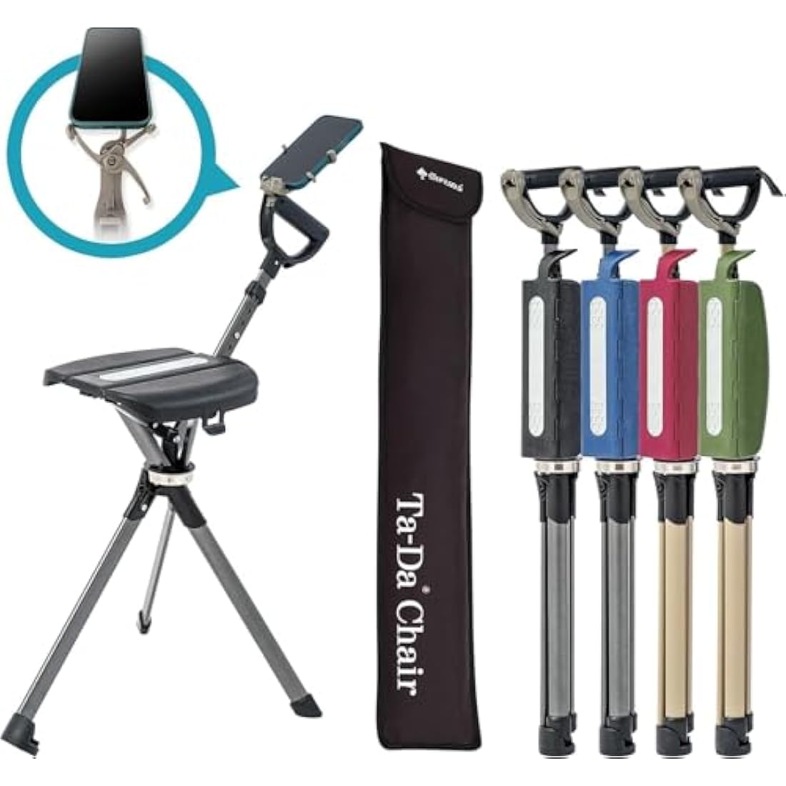 Ta-Da Chair Series 2 PRO | Adjustable Walking Stick with Seat