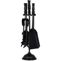 Malham 5 Piece Fireplace Companion Set | Black Steel Tools