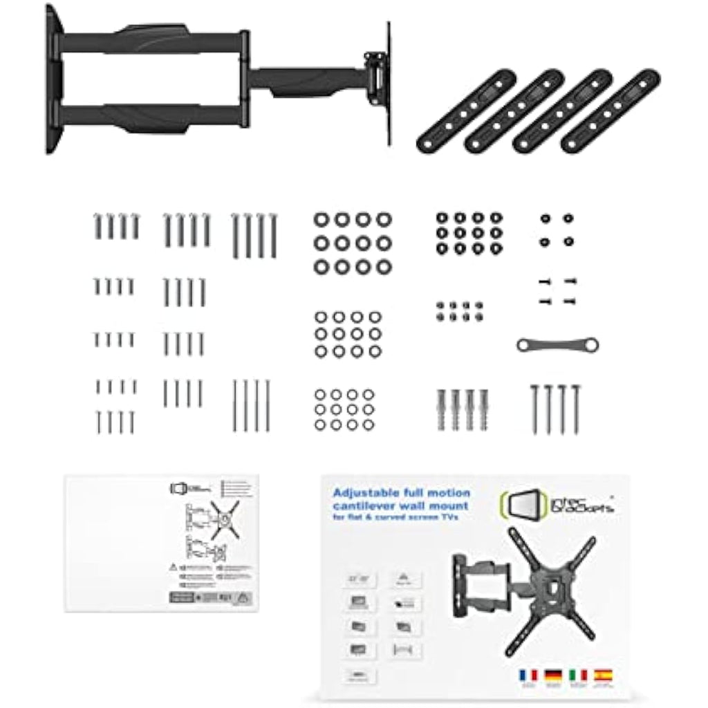 Intec Long Reach TV Wall Mount | 610mm Slim Tilt & Swivel Bracket