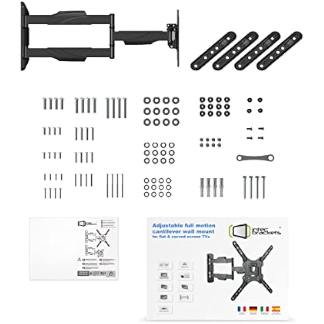 Intec Long Reach TV Wall Mount | 610mm Slim Tilt & Swivel Bracket