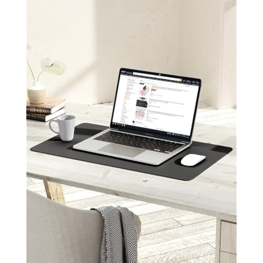 YSAGi Leather Desk Pad – Waterproof Non-Slip Office Mat, Dark Gray
