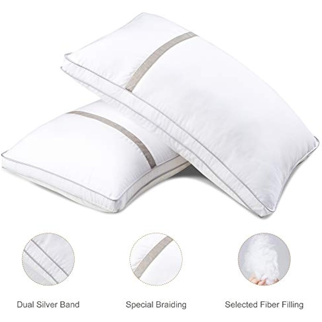 BedStory Hotel Pillows 4 Pack – Down Alternative Hypoallergenic Cotton