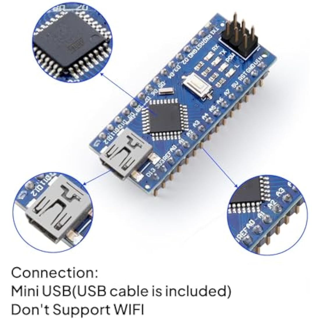ELEGOO Nano Board CH340 Microcontroller with USB Cable - 3 Pack