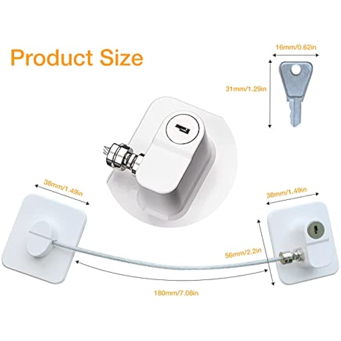 2-Pack Adhesive Window Safety Locks | Childproof Fridge Locks