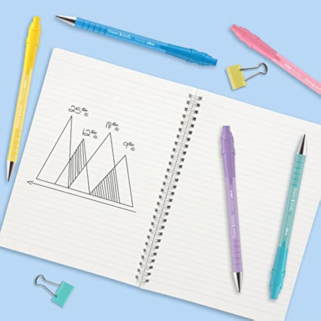 Paper Mate Flexgrip Ultra Pastel Ballpoint Pens, Medium Point, 5 Pack