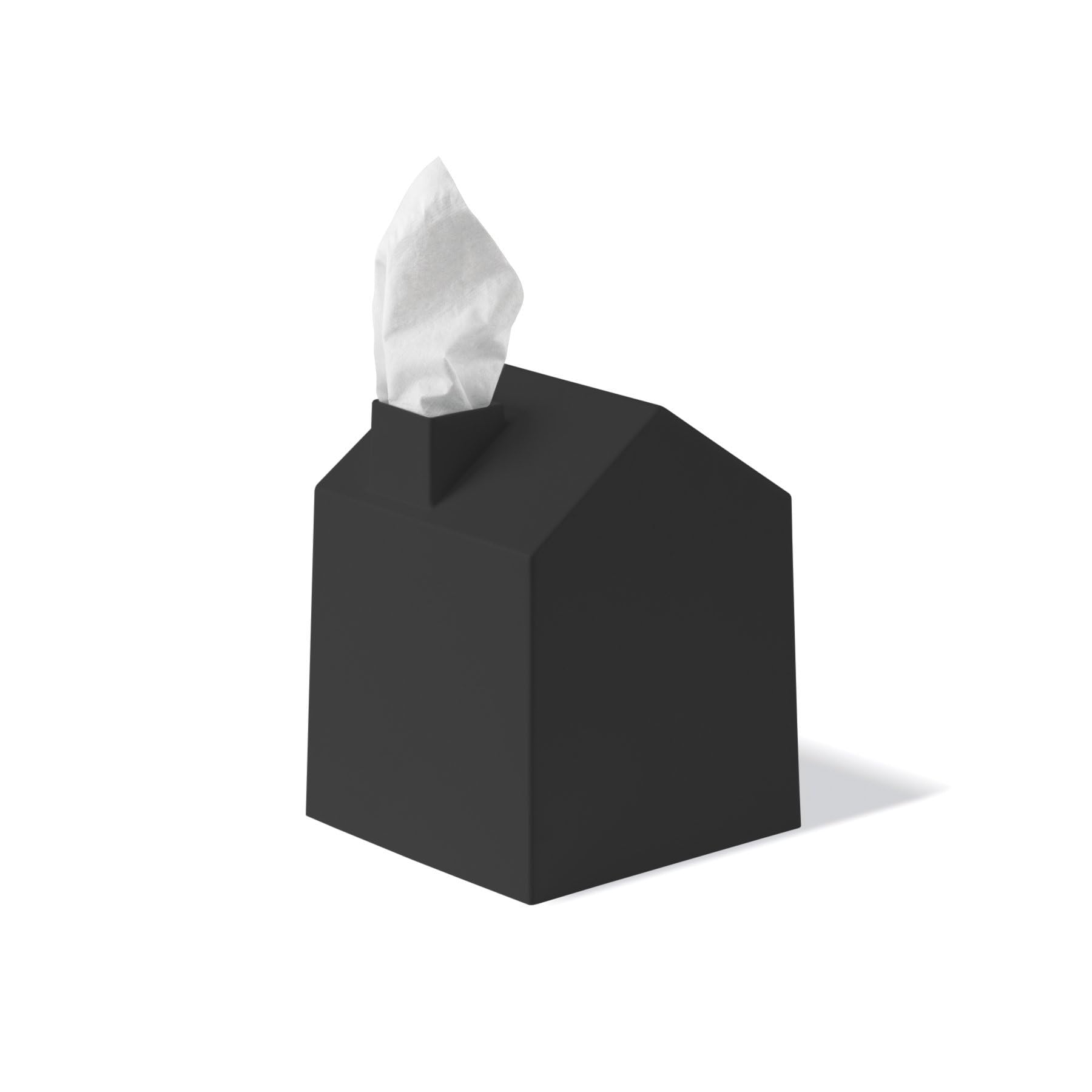Umbra Casa House-Shaped Tissue Box Cover – Black Polypropylene