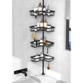 Jolof Store 4-Tier Tension Rod Shower Caddy – Stainless Steel Corner Shelf
