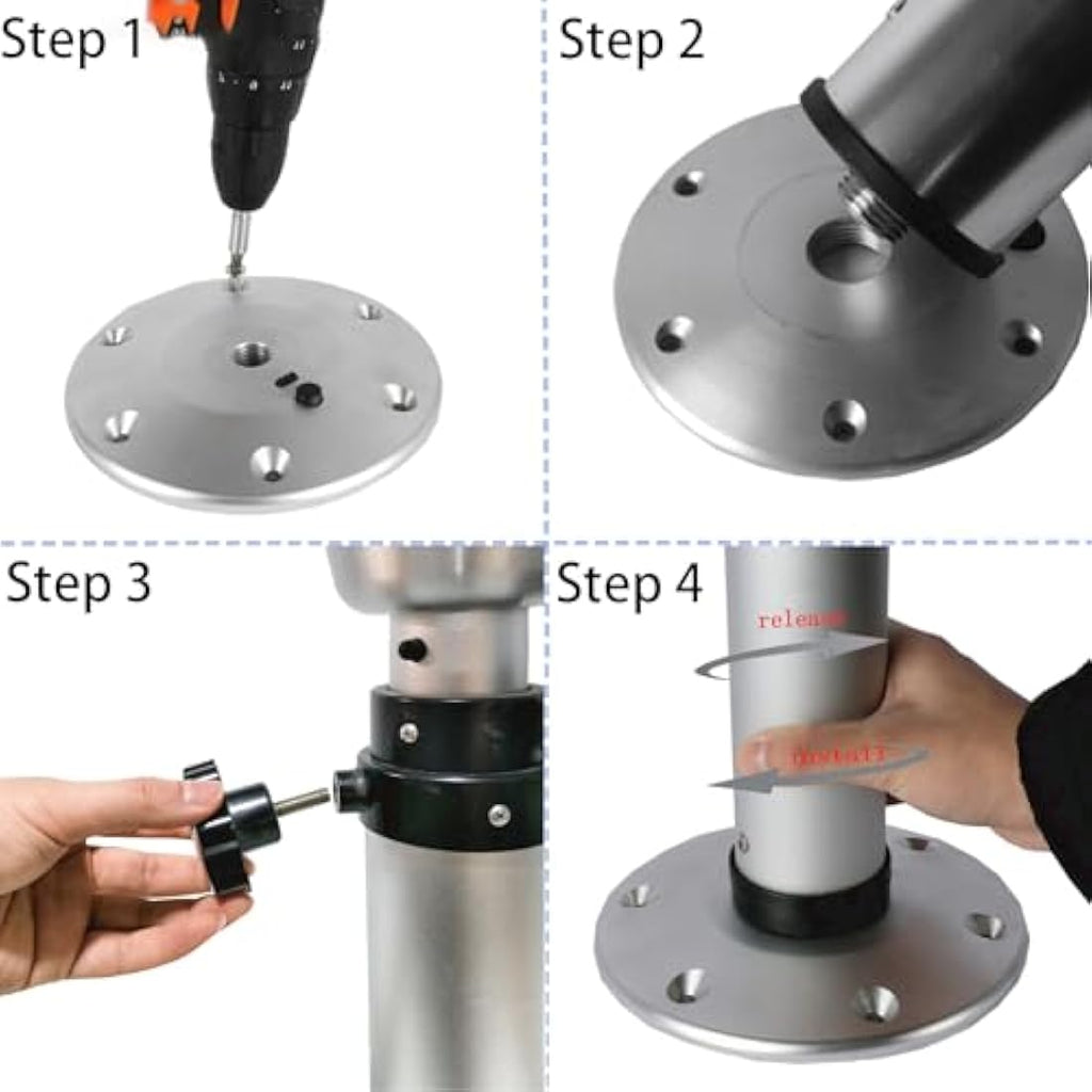 HWHongRV Adjustable RV Table Leg | 17-28" Aluminum Pedestal for Boats