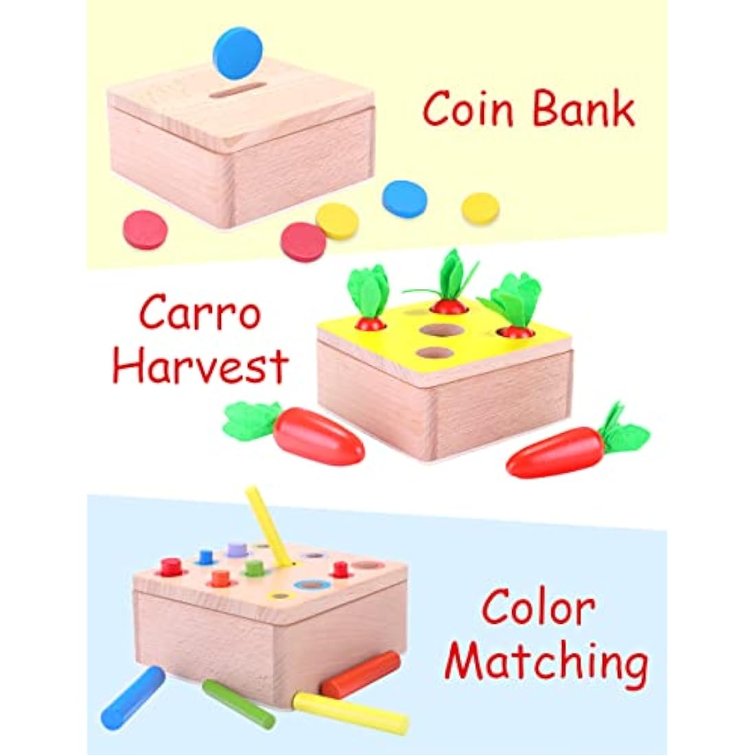 4-in-1 Wooden Montessori Activity Cube – Baby Sensory Toy