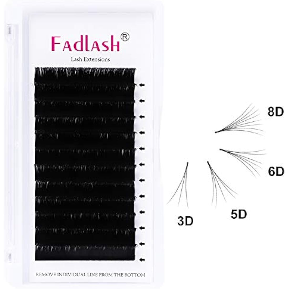 Fadlash Easy Fan Lashes | D Curl 0.07mm Mixed Tray Russian Extensions