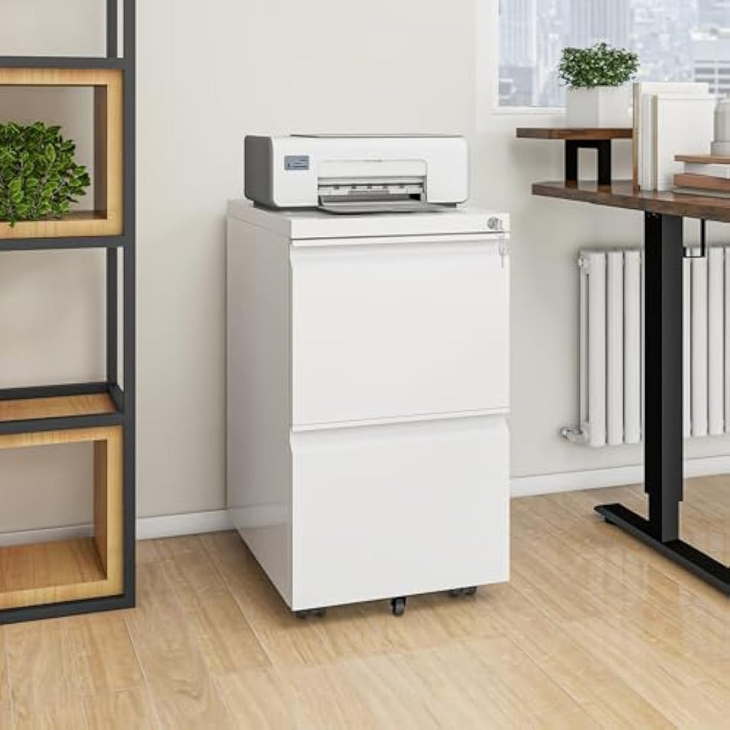 YITAHOME 2-Drawer Mobile Filing Cabinet | Lockable Steel Under Desk Storage