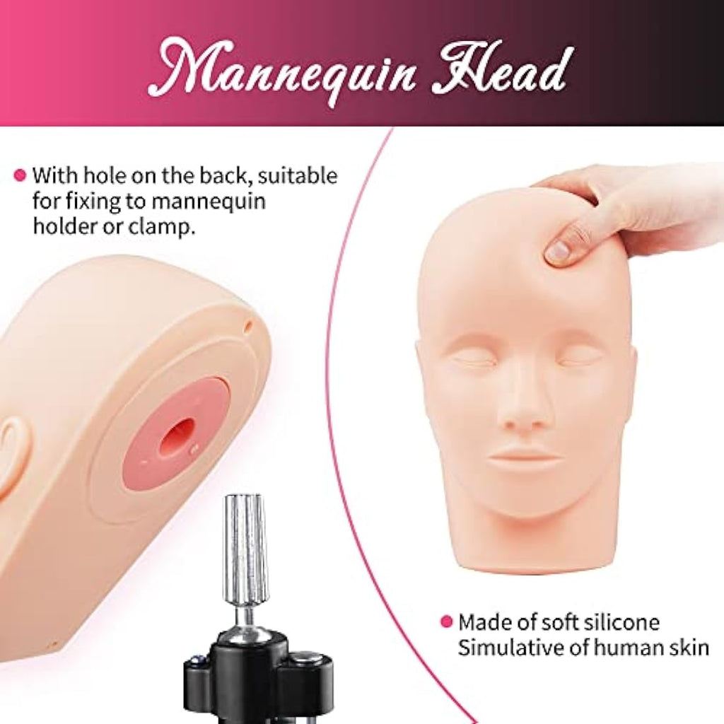 Silicone Eyelash Extension Mannequin Head with Eyelids