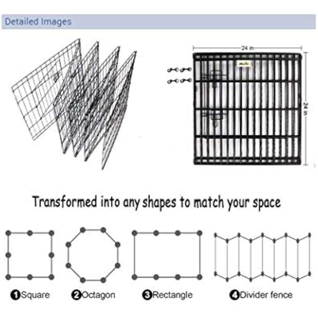 8 Panel Foldable Pet Playpen for Dogs & Cats | Black