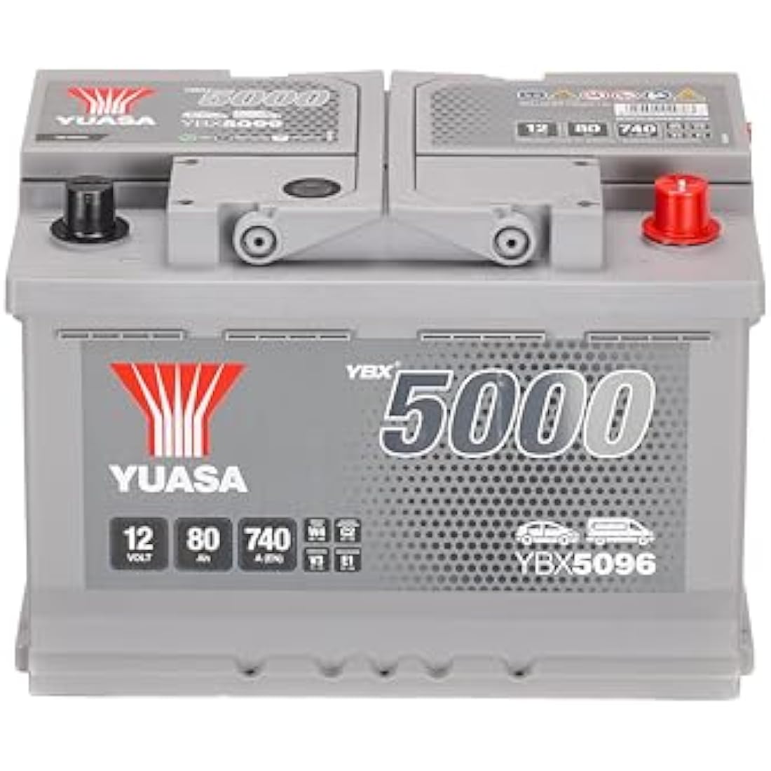 Yuasa YBX5096 12V 80Ah 740CCA Silver High Performance Car Battery