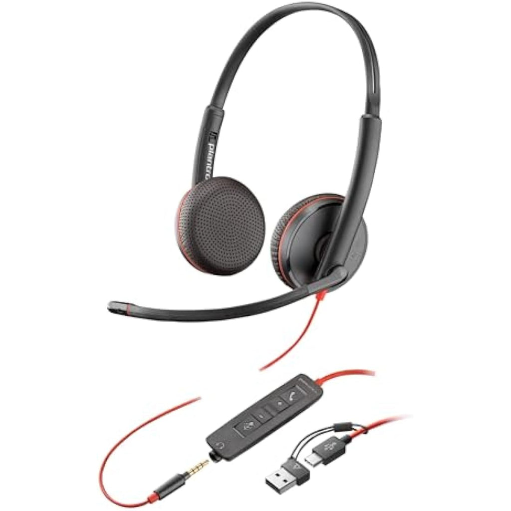 Poly Blackwire 3225 Wired Stereo Headset | USB-C, USB-A & 3.5mm