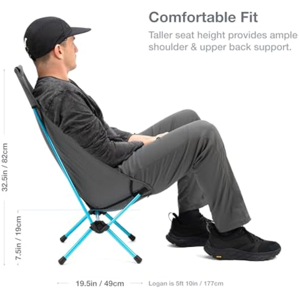 Helinox Chair Zero Highback Ultralight Backpacking Chair | Black
