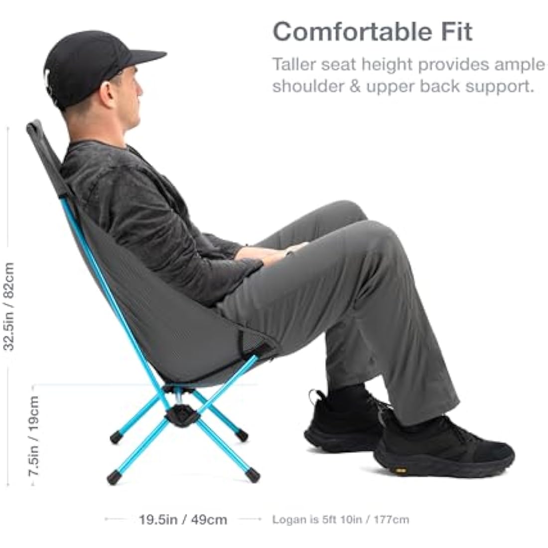 Helinox Chair Zero Highback Ultralight Backpacking Chair | Black