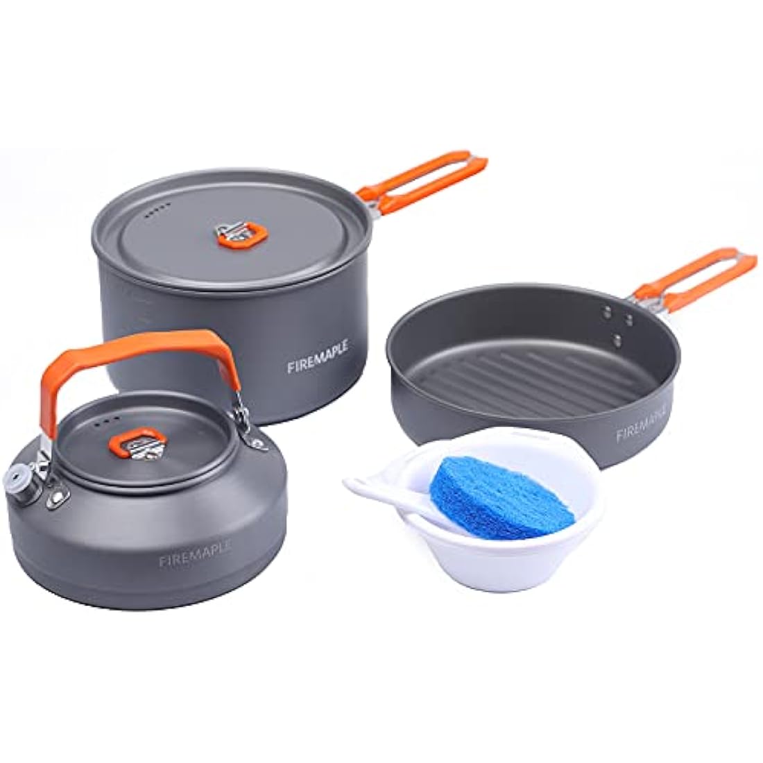 Fire-Maple Feast 2 Camping Cookware Set | 9pc Aluminum Pot & Kettle