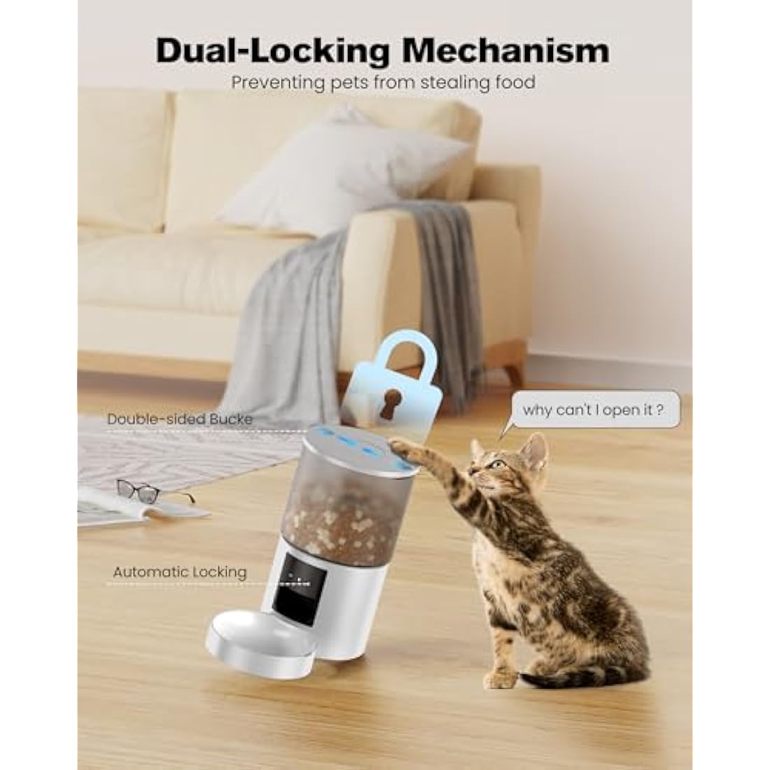 Jolof Store Automatic Cat Feeder – 4L WiFi Smart Food Dispenser with App