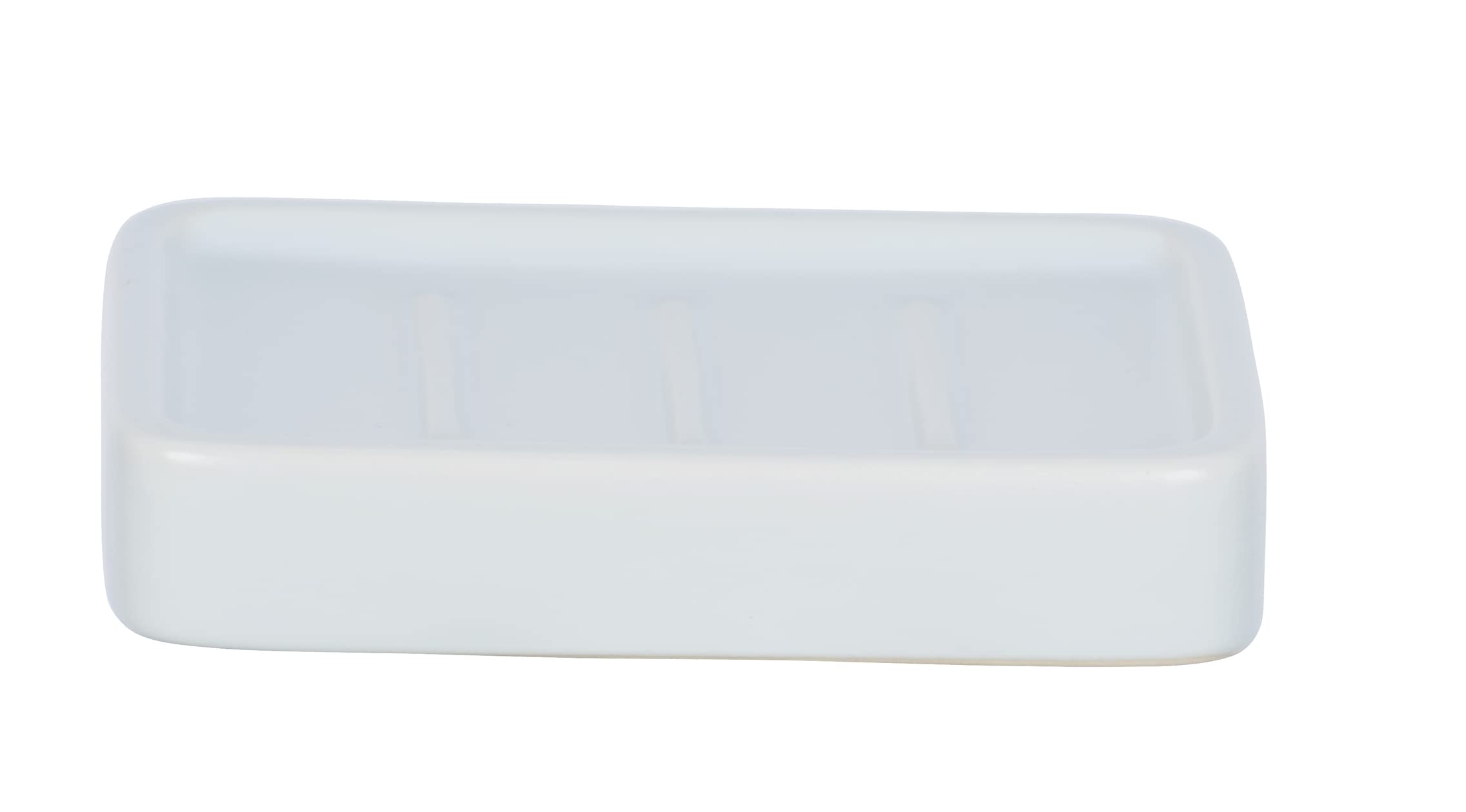 WENKO Hexa Ceramic Soap Dish – Modern White Matte Soap Holder