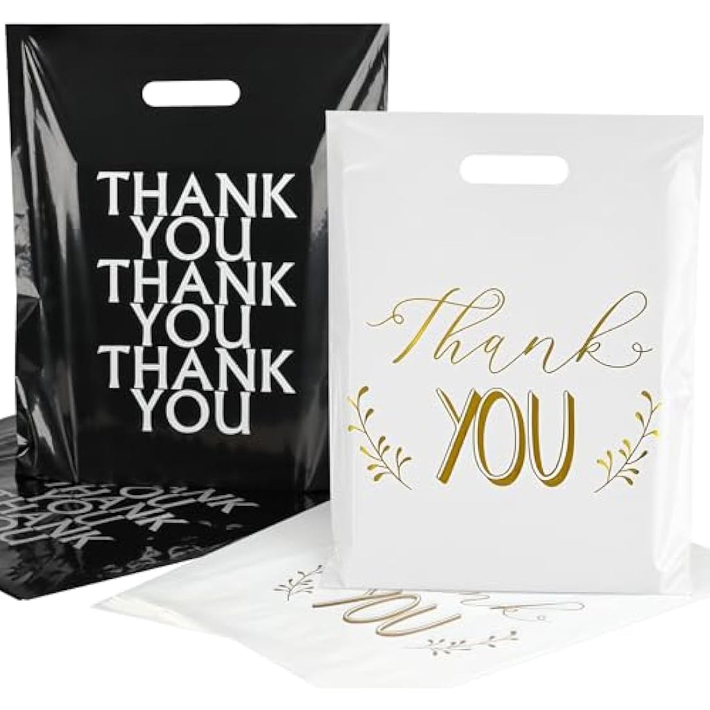 Thank You Carrier Bags | 100 Pack Retail Boutique Bags 30x38cm