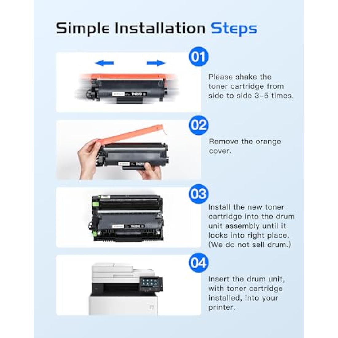 GPC Image TN2510 Compatible Toner for Brother DCP-L2620DW HL-L2400DW (2 Black)