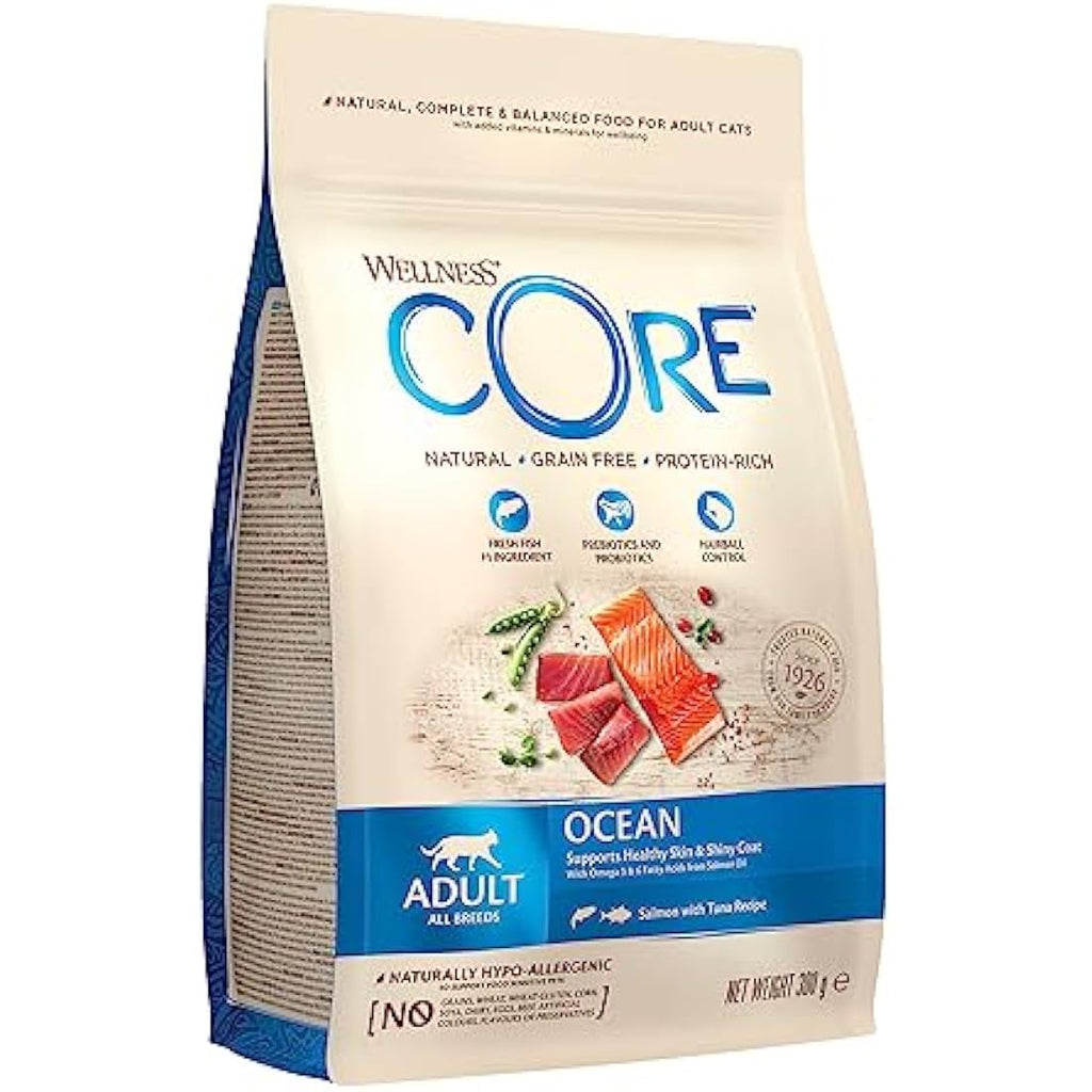Wellness CORE Adult Ocean Salmon & Tuna Grain-Free Dry Cat Food - 300g