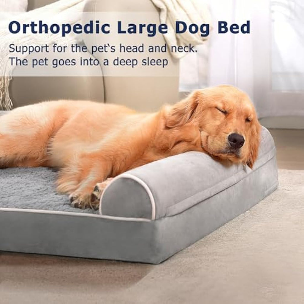 Jolof Store Orthopedic Dog Bed | Large Waterproof Washable Bolster Sofa