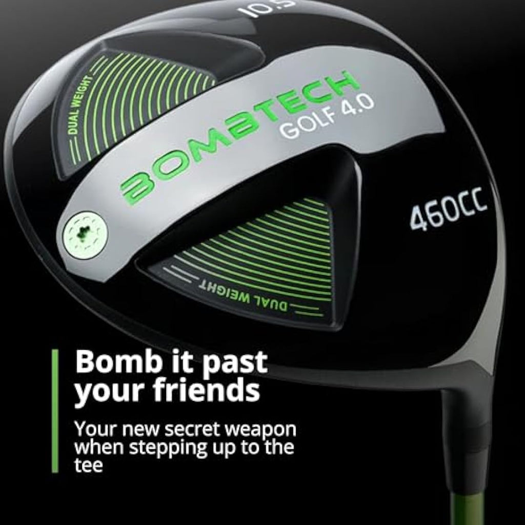 BombTech 4.0 Driver and 3 Wood Bundle | Matte Black Golf Wood Set