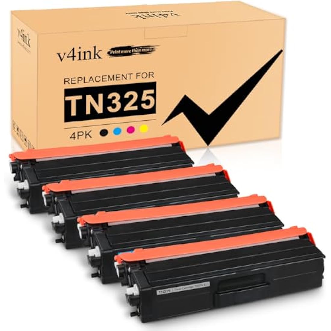 v4ink Compatible TN325 Toner Cartridge 4-Pack for Brother Printers