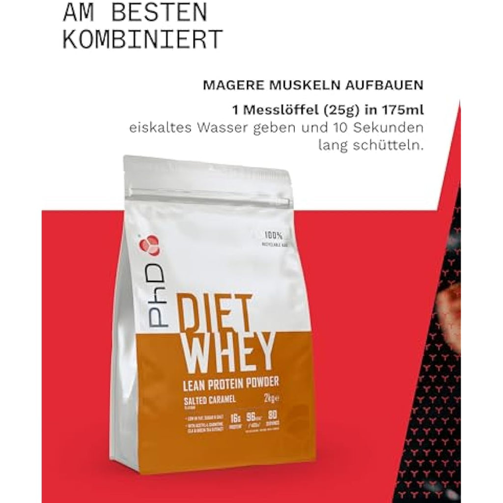 PhD Diet Whey Protein Powder – Salted Caramel Lean Matrix – 2kg