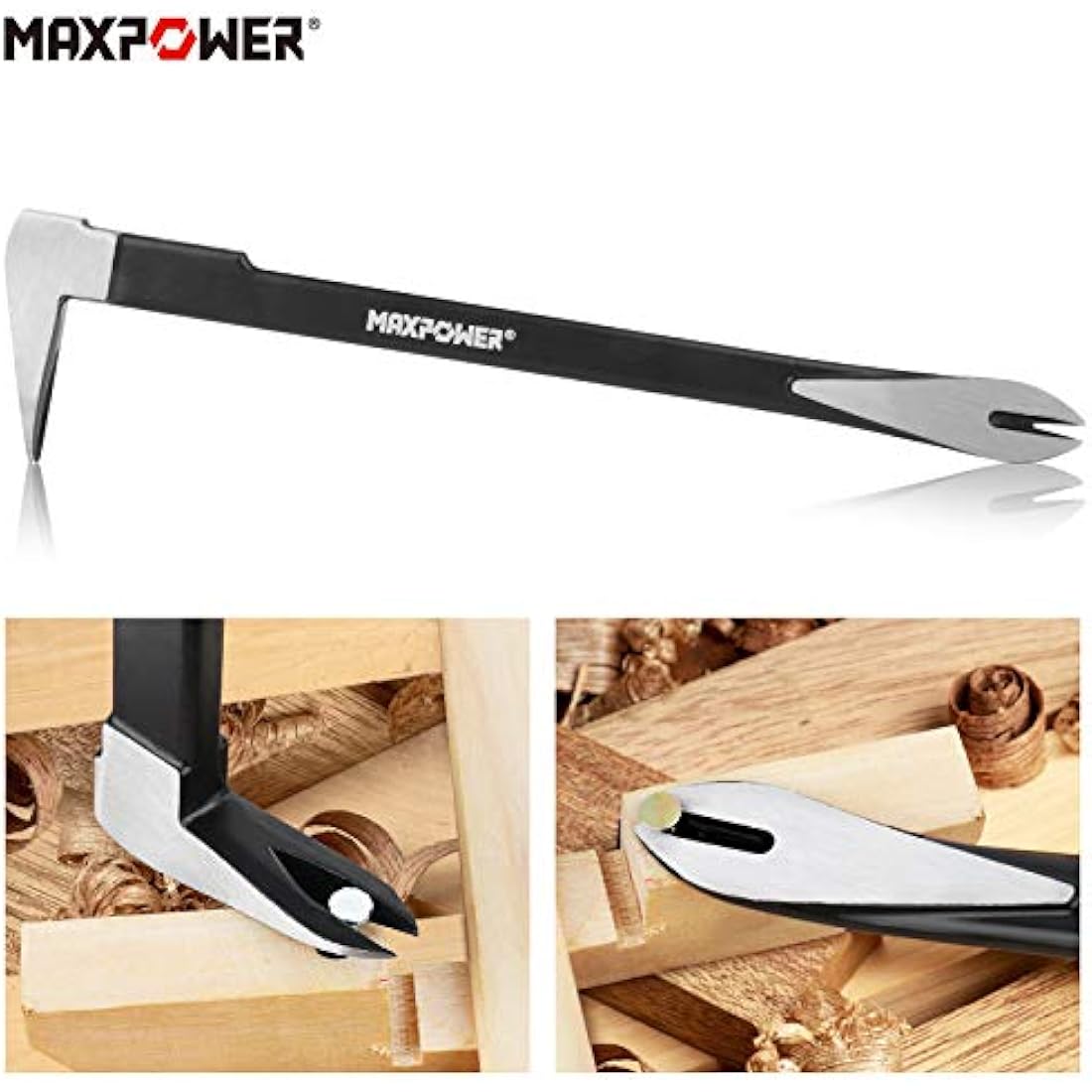 MAXPOWER 4-Piece Pry Bar and Nail Puller Set | Demolition Tool Kit