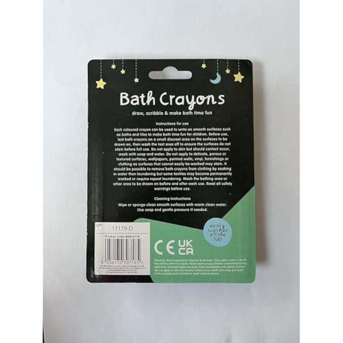 Washable Bath Crayons – Non-Toxic Kids Drawing Toy, 6 Pack