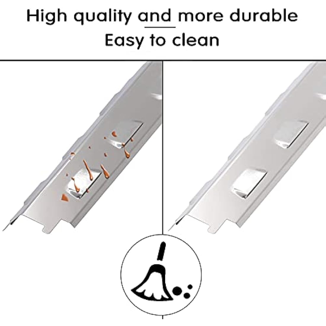 GFTIME 37CM Stainless Steel Heat Plate for Nexgrill & Charbroil, 4 Pack